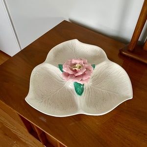 Vintage Enchanto Ceramic Co. Pink Rose Serving Dish